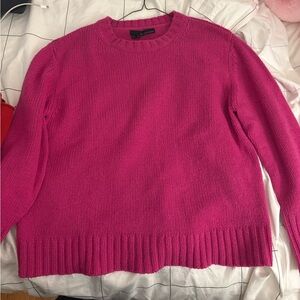 360 Cashmere Vibrant Pink Crew Neck Sweater